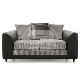 Rackhams Luca Mixed Fabric 2 Seater Sofa - Scatter Back - Black and Grey - thumbnail 1