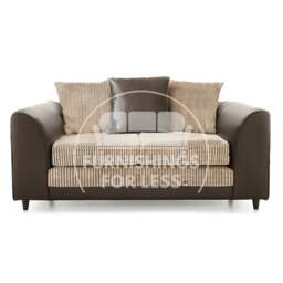 Rackhams Luca Mixed Fabric 2 Seater Sofa - Scatter Back - Black and Grey - thumbnail 2