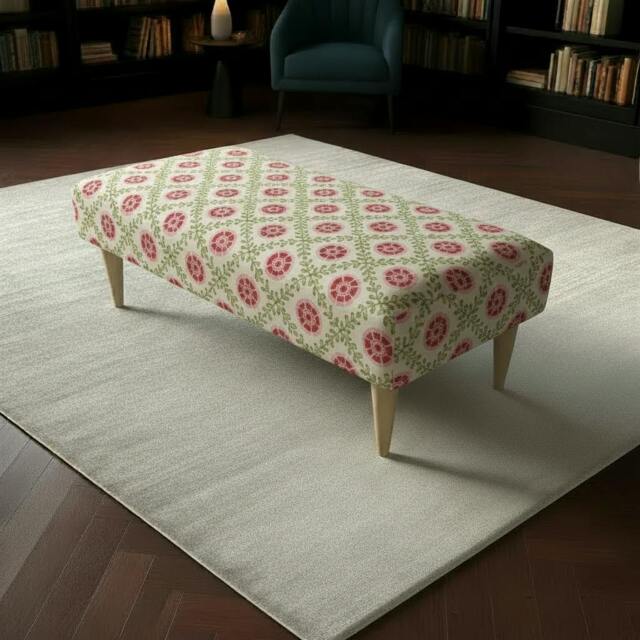 Rackhams Elegant Hallway Ottoman Non-Storage Bench with Stitched Top – Premium Designer Footstool - 38 x 18 Inches (97 x 46cm) - image 1