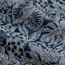 Rackhams Bali Jacquard Botanical Eyelet Curtains - Midnight - 117cm x 137cm - Midnight - 100% Polyester - thumbnail 3