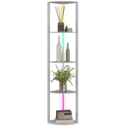 Rackhams RGB LED Floor Lamp with Shelves and Remote Control for Living Room - Grey - thumbnail 2