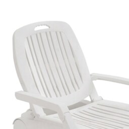 Rackhams 73.5cm W Outdoor Folding Lounge Chair Recliner with Wheels - White - thumbnail 6