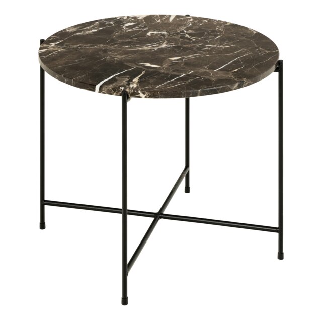 Rackhams Avila Side Table with Brown Marble Top 52x40cm - 1 - image 1