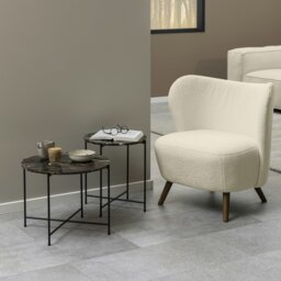 Rackhams Avila Side Table with Brown Marble Top 52x40cm - 1 - thumbnail 5