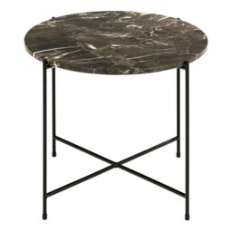 Rackhams Avila Side Table with Brown Marble Top 52x40cm - 1 - thumbnail 2