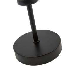 Rackhams Modern Clear Dimpled Glass Table Lamp with Matte Black Stem and Base - thumbnail 4