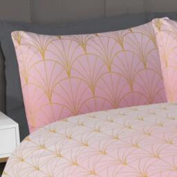 Rackhams Printed Ombre Metallic Deco Duvet with Pillowcases - Blush Pink - King (220cm x 235cm) - thumbnail 3