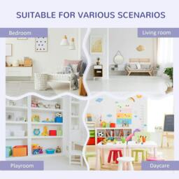 Rackhams Kids Bookcase Shelf Storage Cabinet Unit, Living Room Sideboard w/ Six Compartments for Toys, Books - Grey - thumbnail 6