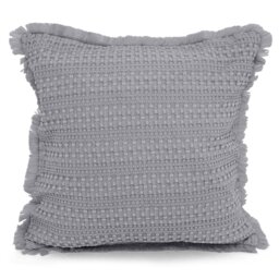 Rackhams Soft Waffle Fringe Edge Cushion - 45cm x 45cm - Charcoal - thumbnail 2