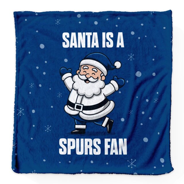 Rackhams Santa is a Spurs Football Fan - Luxury Fleece Blanket 150cm X 150cm - image 1