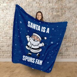 Rackhams Santa is a Spurs Football Fan - Luxury Fleece Blanket 150cm X 150cm - thumbnail 2