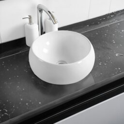 Rackhams 7812 Ceramic Domed Round Countertop Basin - White - Ceramic - One Size