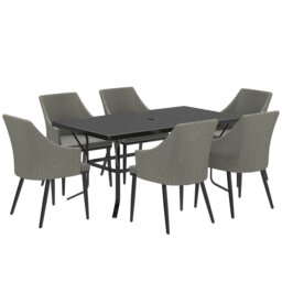 Rackhams 6 Seater Garden Furniture with Cushions & Parasol Hole - thumbnail 6