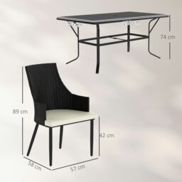 Rackhams 6 Seater Garden Furniture with Cushions & Parasol Hole - thumbnail 5