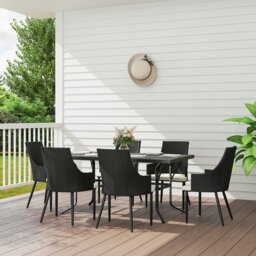 Rackhams 6 Seater Garden Furniture with Cushions & Parasol Hole - thumbnail 1