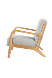 Rackhams 65 cm W x 77 cm D x 75cm H Wooden Frame Sofa Button Upholstered Armchair - Grey - thumbnail 4