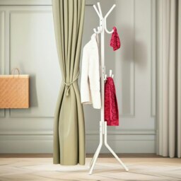 Rackhams Metal Coat Stand With 12 Hooks White - thumbnail 5
