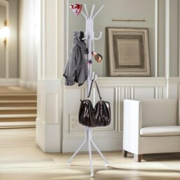Rackhams Metal Coat Stand With 12 Hooks White - thumbnail 3