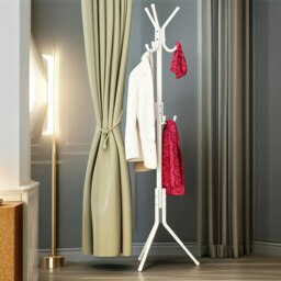 Rackhams Metal Coat Stand With 12 Hooks White - thumbnail 4