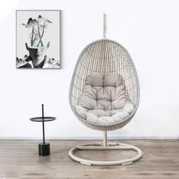 Rackhams Sutton Garden Rattan Hanging Egg Chair with Stand, Indoor/ Outdoor Furniture - thumbnail 3