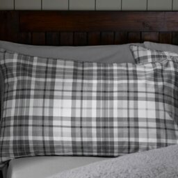Rackhams Cosy Sherpa Check Duvet Cover Set Grey - Super King - Grey - thumbnail 2