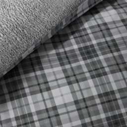 Rackhams Cosy Sherpa Check Duvet Cover Set Grey - Super King - Grey - thumbnail 4