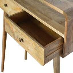 Rackhams Curved Oak-ish Console Table - thumbnail 4