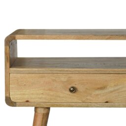 Rackhams Curved Oak-ish Console Table - thumbnail 3