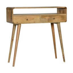 Rackhams Curved Oak-ish Console Table - thumbnail 2