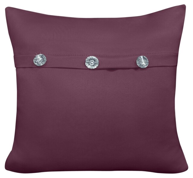 Rackhams Mock Button Gem Stone Fashion Cushion - 43cm x 43cm - Plum - image 1