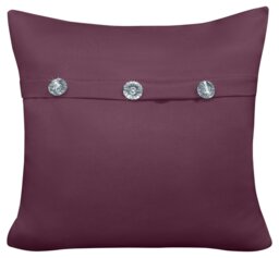Rackhams Mock Button Gem Stone Fashion Cushion - 43cm x 43cm - Plum