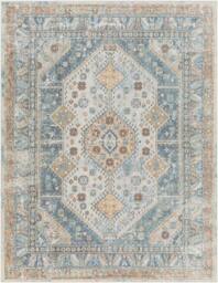 Rackhams Lillian-Washable Blue Brown Traditional Vintage Boho Rug - 66 x 115 cm - thumbnail 3