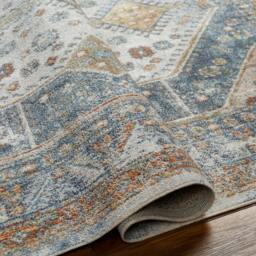 Rackhams Lillian-Washable Blue Brown Traditional Vintage Boho Rug - 66 x 115 cm - thumbnail 5
