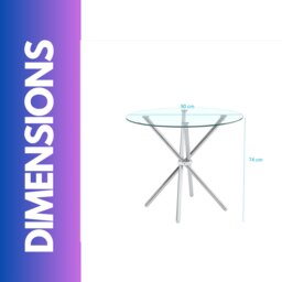 Rackhams Round Glass Coffee Table With Stainless Steel Legs Silver - thumbnail 6