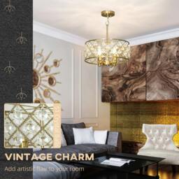 Rackhams Adjustable Ceiling Light with 4 Light, Modern Crystal Chandelier - Silver - thumbnail 4
