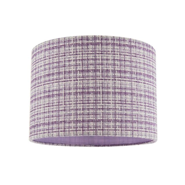 Rackhams Cross Hatch Design Textured Linen Fabric Lamp Shade in Lilac and White - image 1