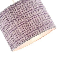 Rackhams Cross Hatch Design Textured Linen Fabric Lamp Shade in Lilac and White - thumbnail 3