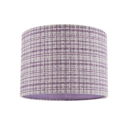 Rackhams Cross Hatch Design Textured Linen Fabric Lamp Shade in Lilac and White