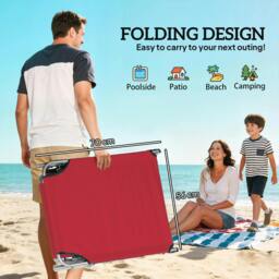 Rackhams Foldable Sun Lounger Set of 2, 4 Level Adjustable Backrest - 187 x 58 x 36 cm - 2 - Oxford fabric, metal - thumbnail 5