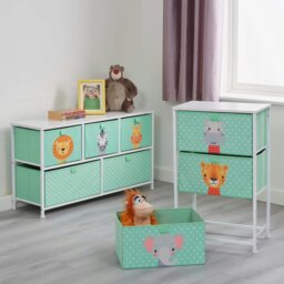 Rackhams Jungle 3 Drawer Kids Storage Chest - Green/White - thumbnail 5