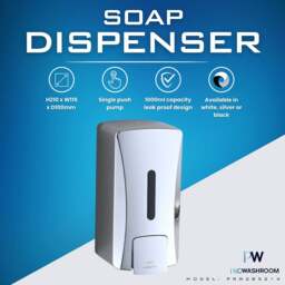 Rackhams 1000ml Soap Dispenser in Silver - thumbnail 2