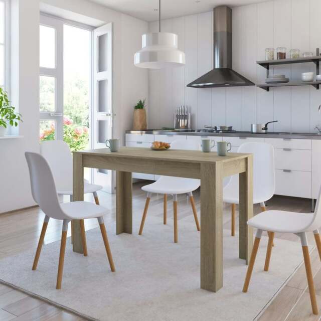 Rackhams Dining Table Sonoma Oak 120x60x76 cm Engineered Wood - Brown - Engineered wood