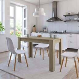 Rackhams Dining Table Sonoma Oak 120x60x76 cm Engineered Wood - Brown - Engineered wood