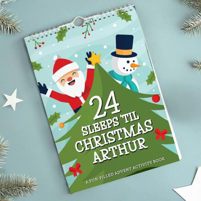 Rackhams Personalised 24 Sleeps Activity Advent Calendar - H30 x W21.3 x D1cm, 0.466kg - Card/Paper