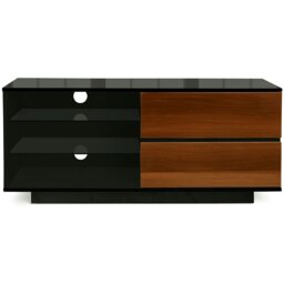 "Rackhams Gallus Gloss Black with 2-Walnut Drawers and 3-Shelf 32""-55"" LED/LCD/Plasma Cabinet TV Stand" - thumbnail 4