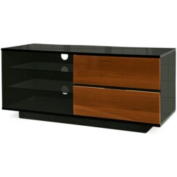 "Rackhams Gallus Gloss Black with 2-Walnut Drawers and 3-Shelf 32""-55"" LED/LCD/Plasma Cabinet TV Stand" - thumbnail 6