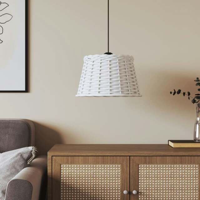 Rackhams Ceiling Lamp Shade White �_�”�_38x23 cm Wicker