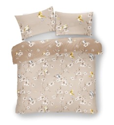 Rackhams Birdie Blossom Duvet Cover and Pillowcase Set - Natural - Single (135cm x 200cm) - thumbnail 2