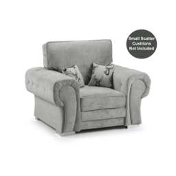 Rackhams Milan Chesterfield Fabric Armchair - Full Back - Grey - thumbnail 1