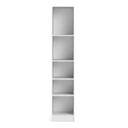 Rackhams Basic Tall Narrow Bookcase (4 Shelves) in White - White - Wood - 1 - thumbnail 3